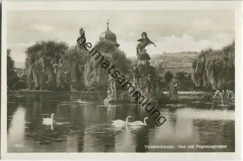 97209 Veitshöchheim - See mit Pegasusgruppe - Foto-AK - Verlag J. Hospe Staffelstein