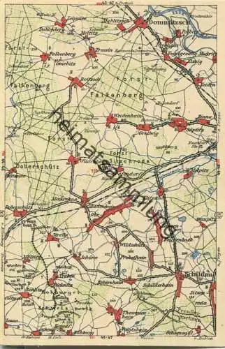 Wona-Landkarten-Ansichtskarte 44-47 - Dommitzsch - Verlag Wona Königswartha