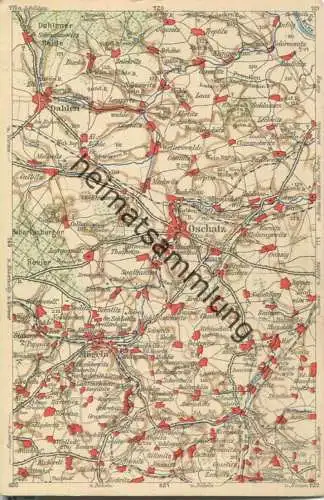 Wona-Landkarten-Ansichtskarte 770 - Oschatz - Verlag Wona Königswartha