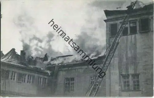 Stuttgart - Altes Schloss - Brand am 21.-22. Dezember 1931 - Brennender Dachstuhl
