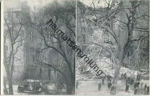 Stuttgart - Altes Schloss - Brand am 21.-22. Dezember 1931 - Vor und nach der Einsturzkatastrophe