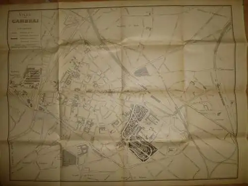 Ville de Cambrai - Stadtplan ca. 1920 - 50cm x 66cm