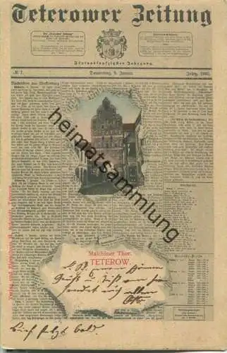 Teterow - Teterower Zeitung - Malchiner Thor - Verlag H. Schmidt Teterow
