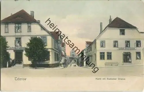 Teterow - Rostocker Strasse - Markt - Apotheke - Gasthof von Ernst Garnatz - Verlag Verlag B. Rubach Teterow