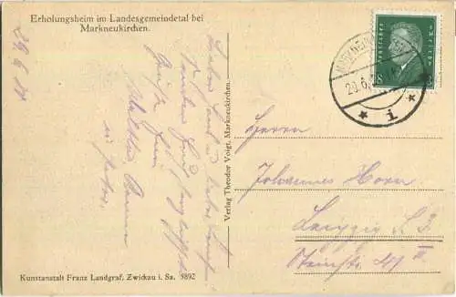 Erholungsheim im Landesgemeindetal bei Markneukirchen - Verlag Theodor Voigt Markneukirchen