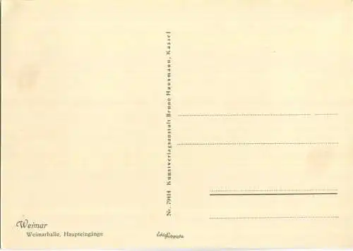 Weimar - Weimarhalle - Haupteingänge - Foto-AK Grossformat - Verlag Bruno Hausmann Kassel 30er Jahre