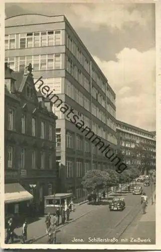 Jena - Schillerstrasse mit Zeisswerk - Foto-Ansichtskarte - Verlag Hermann Paris Jena 30er Jahre