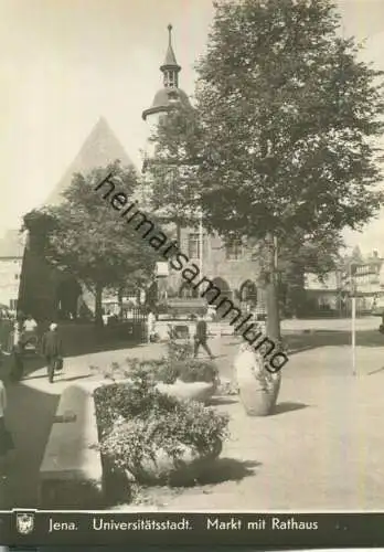 Jena - Markt mit Rathaus - Foto-AK Grossformat - Verlag Hermann Paris Jena 60er Jahre