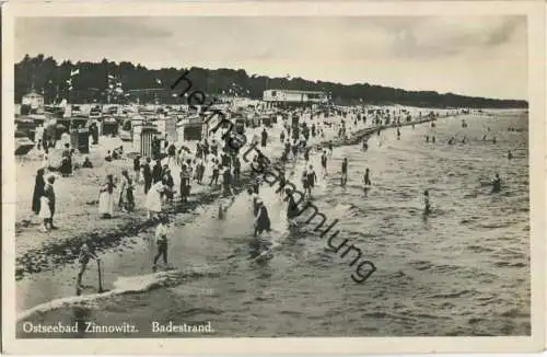 Zinnowitz - Badestrand - Foto-AK 30er Jahre - Verlag I. Wollstein Berlin