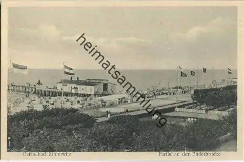 Zinnowitz - Partie an der Bäderbrücke - Verlag E. Rubin & Co. Lübeck 30er Jahre