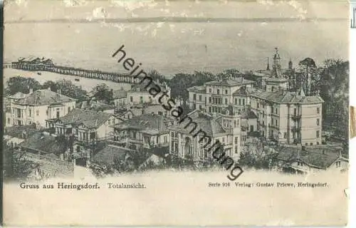 Gruss aus Heringsdorf - Totalansicht - Leporello um 1900 - Verlag Gustav Priewe Heringsdorf