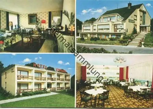 Schackendorf - Hotel B 404 - Hotel Haus Stefanie - AK-Großformat - rückseitig Wegbeschreibung und Werbung