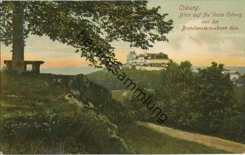 Coburg - Blick auf die Veste von der Brandensteinsebene aus - Feldpost - Verlag August Hermann Coburg