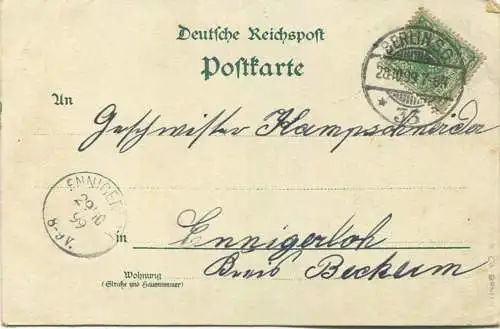 Berlin - Unter den Linden - Gendarmen Markt - Schauspielhaus - Verlag A. Jandorf & Co. Berlin gel. 1899