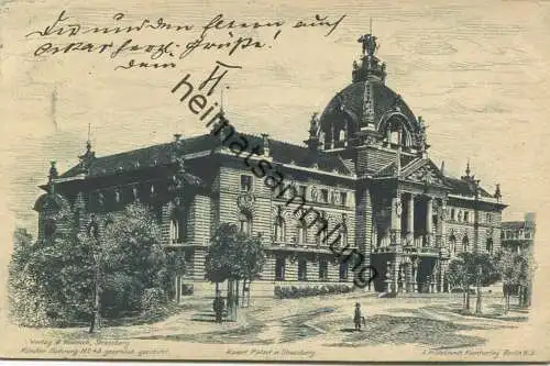 Strassburg - Kaiser Palast - Künstler Radierung N° 48 - Verlag W. Heinrich Strassburg gel. 1899