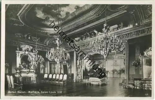 Baden-Baden - Kurhaus - Salon Louis XIV - Foto-Ansichtskarte 30er Jahre - Verlag Emil Hartmann Mannheim