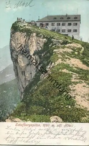 Schafbergspitze mit Hotel - Verlag F. und E. Brandt Gmunden gel. 1904