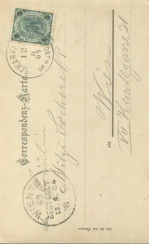 Schafbergspitze mit Hotel - Verlag F. und E. Brandt Gmunden gel. 1904