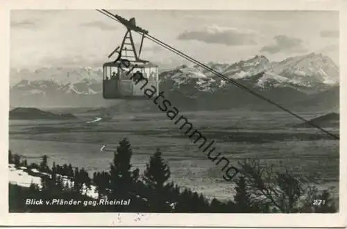 Pfänderbahn - Blick vom Pfänder gegen Rheintal - Foto-AK - Verlag Photo Risch-Lau Bregenz gel. 1951