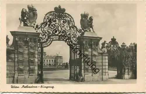 Wien - Belvedere - Eingang - Foto-AK - Verlag W. Kobald Wien