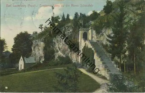 Bad Lauterberg - Treppenaufgang zu der Ruine Scharzfels - Verlag Stengel & Co. GmbH Dresden