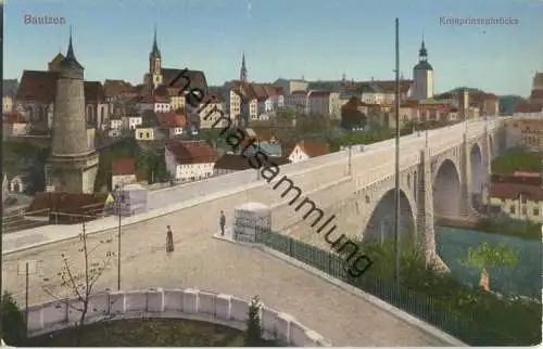 Bautzen - Kronprinzenbrücke - Verlag C. Schwager Nachfolger Dresden