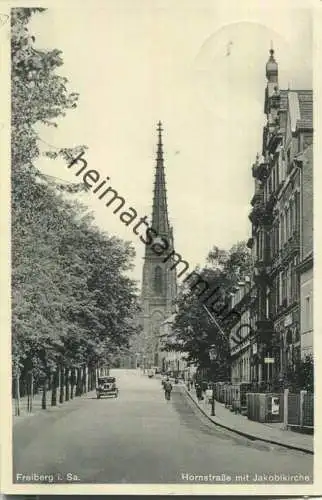 Freiberg - Hornstrasse mit Jakobikirche - Verlag Chr. Schöning Lübeck