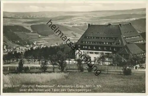 Altenberg - Blick vom Berghof Raupennest über die Höhen und Täler des Osterzgebirges - Foto-Ansichtskarte