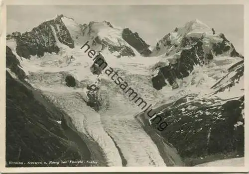 Bernina Scerscen und Roseg von Fuorela Surley - Foto-AK Grossformat gel. 1937
