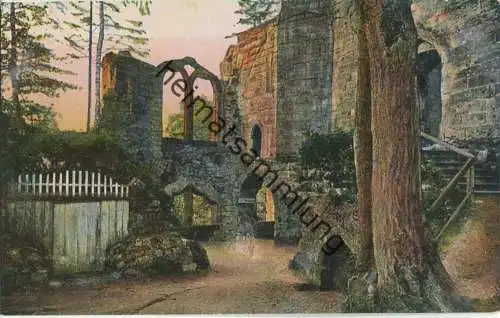 Oybin - Eingang zum Kreuzgang und Kirchenruine - Verlag E. Wagner Söhne Zittau 20er Jahre