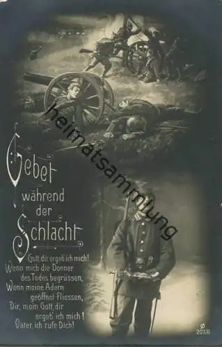 Gebet während der Schlacht - Nr. 207/6 - Soldatenbrief - gel. 1914