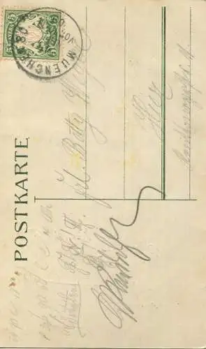 Studentica - 1909 Absolvia München - signiert J. Zeitl KW. M. - gel. 1909