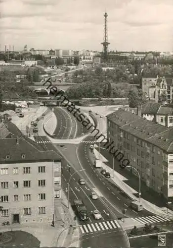 Berlin - Stadt-Autobahn - Halenseestraße und Funkturm - Foto-AK Grossformat - Verlag Klinke & Co. Berlin