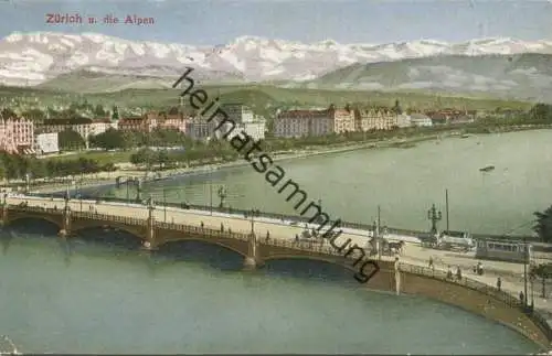 Zürich und die Alpen - gel. 1923