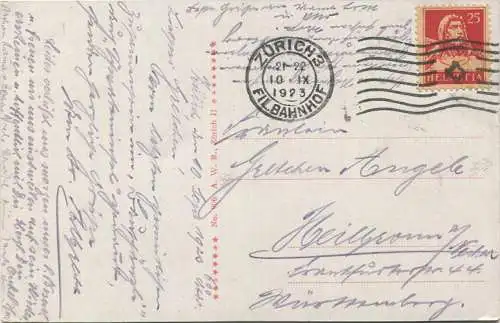 Zürich und die Alpen - gel. 1923