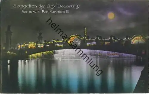 Paris - Exposition des Arts Decoratifs - Vue de Nuit - Pont Alexandre III