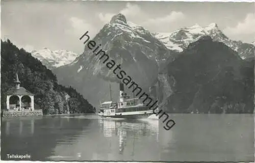 Tellskapelle - Dampfschiff Schiller - Foto-AK - Verlag Globetrotter GmbH Luzern