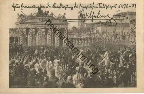 Preussen - Zur Erinnerung an den Feldzug 1870-71 - Einzug der Truppen in Berlin - Rotkreuz-Karte 1911