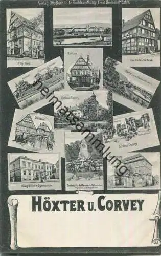 Höxter - Schloss Corvey - Gymnasium - Amtsgericht - Haus Fauth - Verlag Otto Buchholtz Höxter