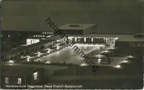 Helgoland - Neue Freiluft Badeanstalt - Nachtaufnahme - Foto-Ansichtskarte - Verlag Cramers Kunstanstalt Dortmund