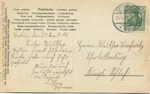 Prinz Eitel Friedrich - Prinzessin Sophie Charlotte von Preussen - Verlag Gustav Liersch & Co. Berlin gel. 1907