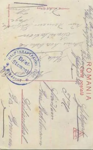 Rumänien - AA. LL. RR. Printesele Elisaveta si Maria - Rückseite beschrieben Feldpost