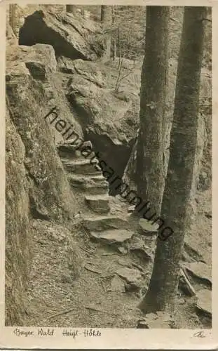 Bayrischer Wald - Heigl-Höhle - Eingang zur Räuber Heigl Höhle auf dem Keitersberg - Foto-AK - Verlag Kohlbauer Pfronten