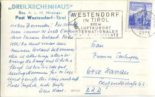 Westendorf - Dreilärchenhaus - Besitzer A. und M. Hirzinger - Foto-Ansichtskarte - Verlag Robert Traunmüller Hopfgarten