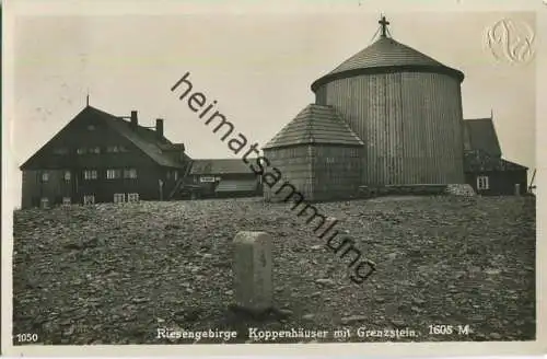 Riesengebirge - Koppenhäuser - Foto-Ansichtskarte - Verlag Heinrich Pohl Schneekoppenwirt