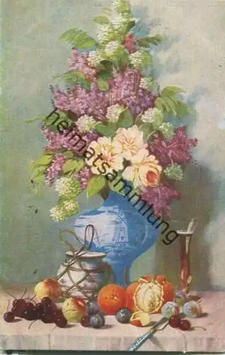 Blumenvase - Künstler-Ansichtskarte