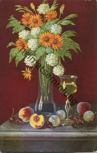 Blumenvase - Künstler-Ansichtskarte