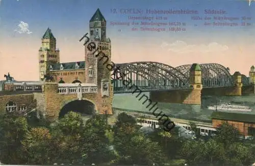 Köln - Hohenzollernbrücke - Feldpost - gel. 1916