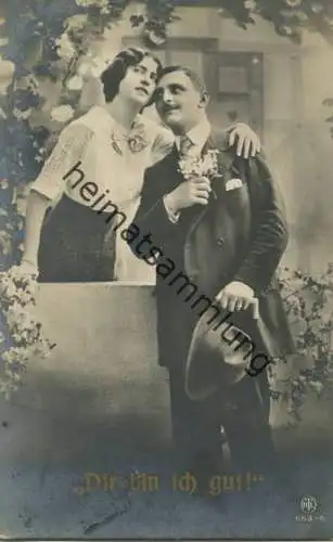 Liebespaar - Dir bin ich gut - Foto-AK - gel. 1916