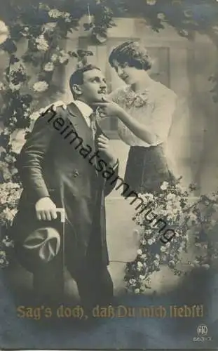 Liebespaar - Sag's doch... - Foto-AK gel. 1916